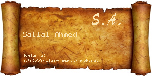 Sallai Ahmed névjegykártya
